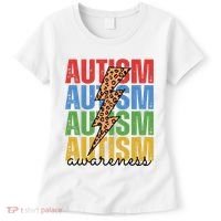 Autism Awareness Retro Cheetah Lightning Women's T-Shirt thumb 0