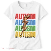 Autism Awareness Retro Cheetah Lightning Women's T-Shirt thumb 0