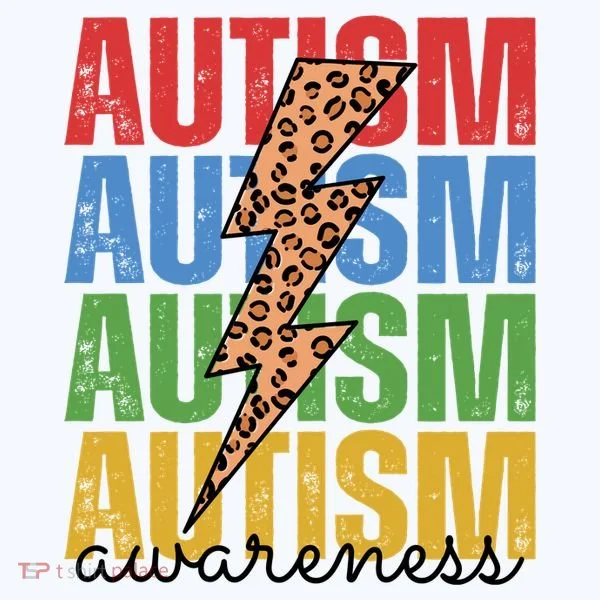 Autism Awareness Retro Cheetah Lightning Women's T-Shirt
