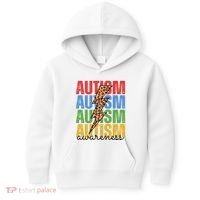Autism Awareness Retro Cheetah Lightning Kids Hoodie thumb 0