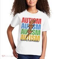 Autism Awareness Retro Cheetah Lightning Kids T-Shirt thumb 2