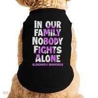 Alzheimers Awareness Ribbon Purple Nobody Fights Alone Gift Doggie Tank thumb 0