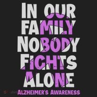 Alzheimers Awareness Ribbon Purple Nobody Fights Alone Gift Beanie thumb 2