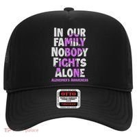 Alzheimers Awareness Ribbon Purple Nobody Fights Alone Gift Hat thumb 0