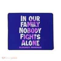 Alzheimers Awareness Ribbon Purple Nobody Fights Alone Gift Mousepad thumb 0