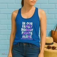Alzheimers Awareness Ribbon Purple Nobody Fights Alone Gift Women's Tank Top thumb 2