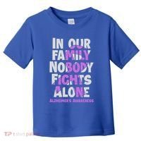 Alzheimers Awareness Ribbon Purple Nobody Fights Alone Gift Toddler T-Shirt thumb 0