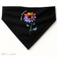 Autism Awareness Rainbow Sunflower USA-Made Doggie Bandana thumb 0