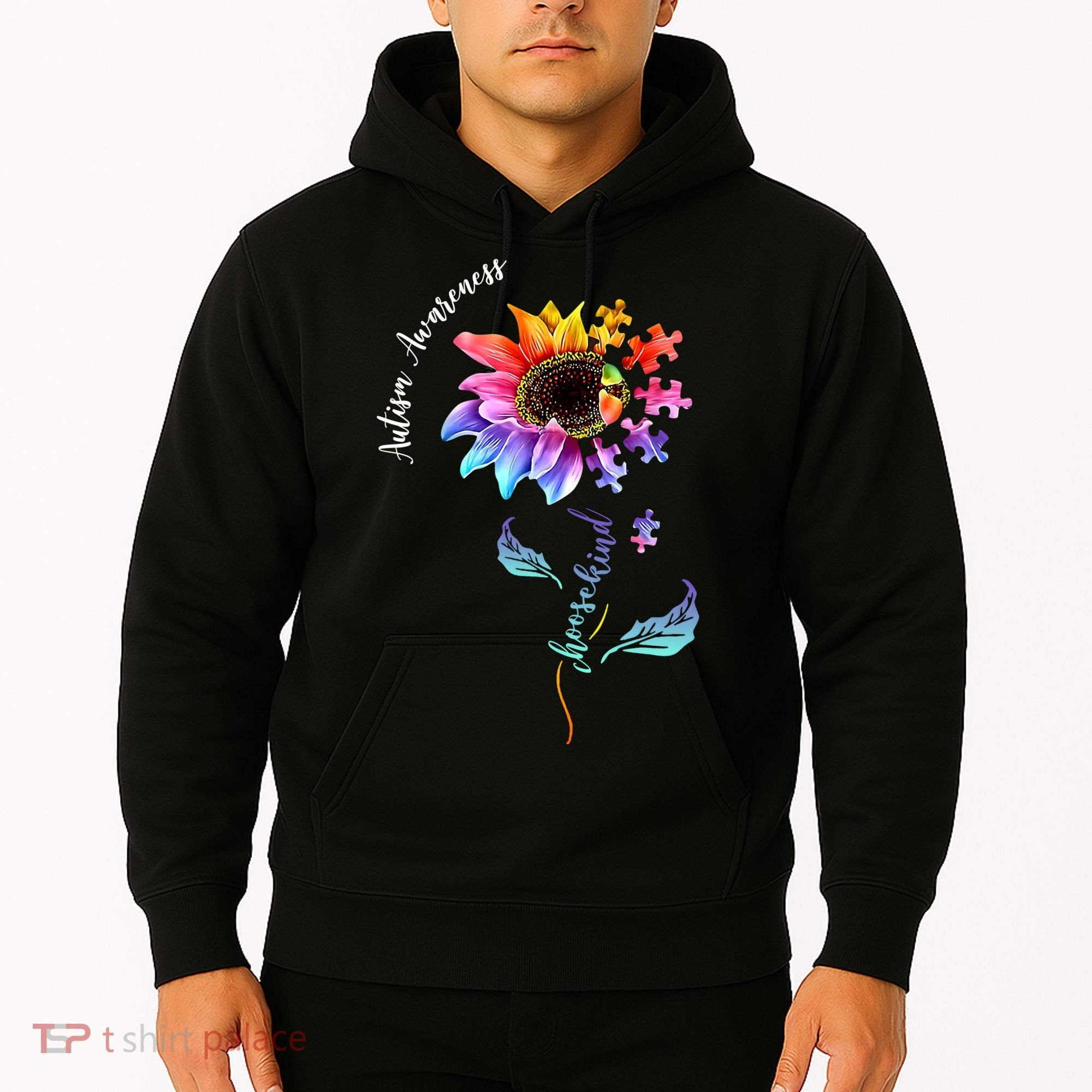 Autism Awareness Rainbow Sunflower Hoodie