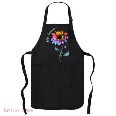 Autism Awareness Rainbow Sunflower Apron