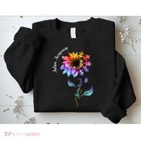 Autism Awareness Rainbow Sunflower Sweatshirt thumb 2