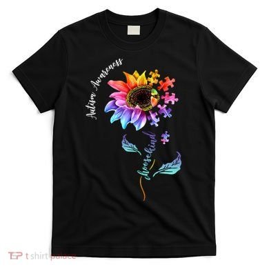 Autism Awareness Rainbow Sunflower T-Shirt