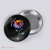 Autism Awareness Rainbow Sunflower Button thumb 0
