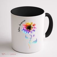 Autism Awareness Rainbow Sunflower Coffee Mug thumb 1