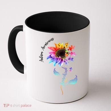 Autism Awareness Rainbow Sunflower Coffee Mug
