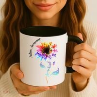 Autism Awareness Rainbow Sunflower Coffee Mug thumb 3