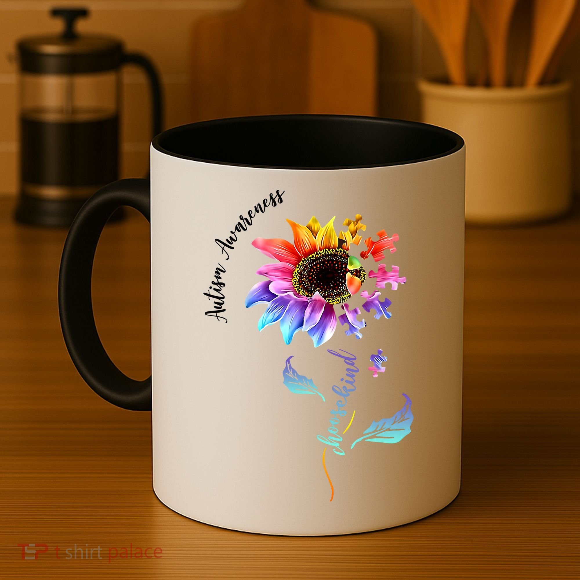Autism Awareness Rainbow Sunflower Coffee Mug