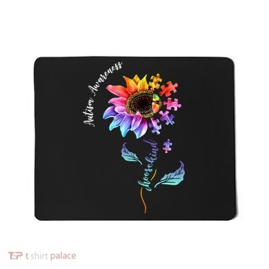 Autism Awareness Rainbow Sunflower Mousepad