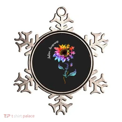 Autism Awareness Rainbow Sunflower Ornament