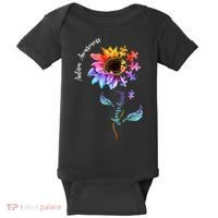 Autism Awareness Rainbow Sunflower Baby Bodysuit thumb 0