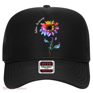Autism Awareness Rainbow Sunflower Hat