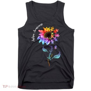 Autism Awareness Rainbow Sunflower Tank Top