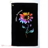 Autism Awareness Rainbow Sunflower Golf Towel thumb 0