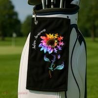 Autism Awareness Rainbow Sunflower Golf Towel thumb 2