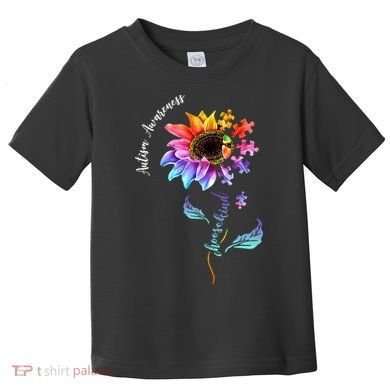 Autism Awareness Rainbow Sunflower Toddler T-Shirt