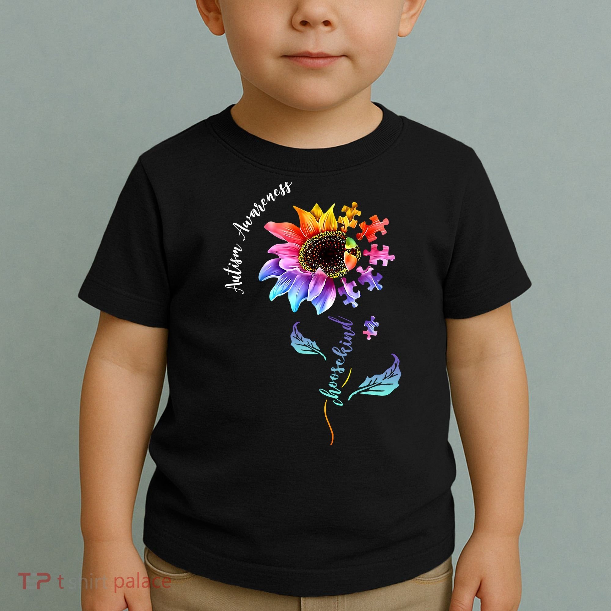 Autism Awareness Rainbow Sunflower Toddler T-Shirt