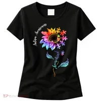 Autism Awareness Rainbow Sunflower Women's T-Shirt thumb 0