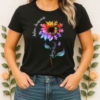 Autism Awareness Rainbow Sunflower Women's T-Shirt thumb 2