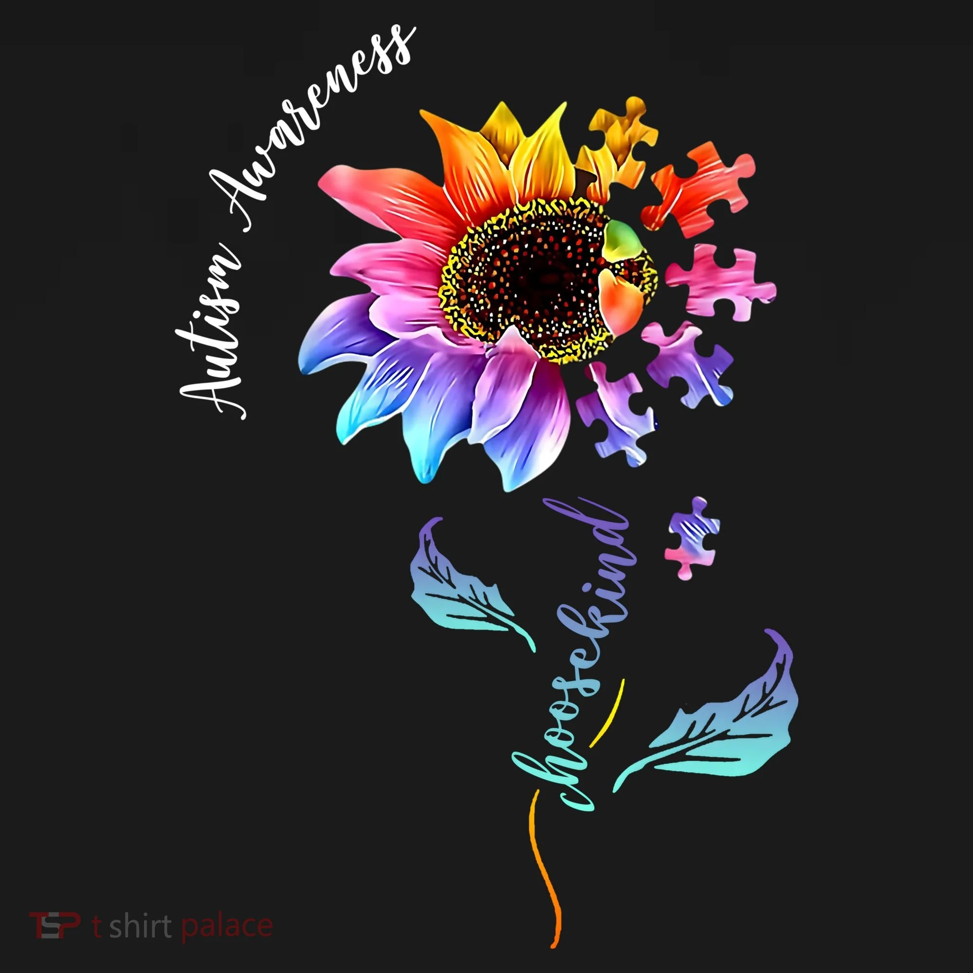 Autism Awareness Rainbow Sunflower Women's T-Shirt