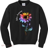Autism Awareness Rainbow Sunflower Kids Sweatshirt thumb 0