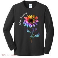 Autism Awareness Rainbow Sunflower Kids Long Sleeve Shirt thumb 0