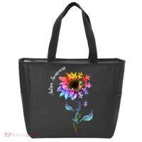 Autism Awareness Rainbow Sunflower Tote Bag thumb 0