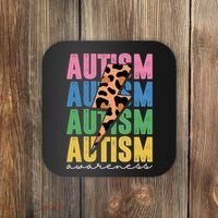 Autism Awareness Retro Cheetah Coaster thumb 0