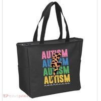 Autism Awareness Retro Cheetah Tote Bag thumb 2