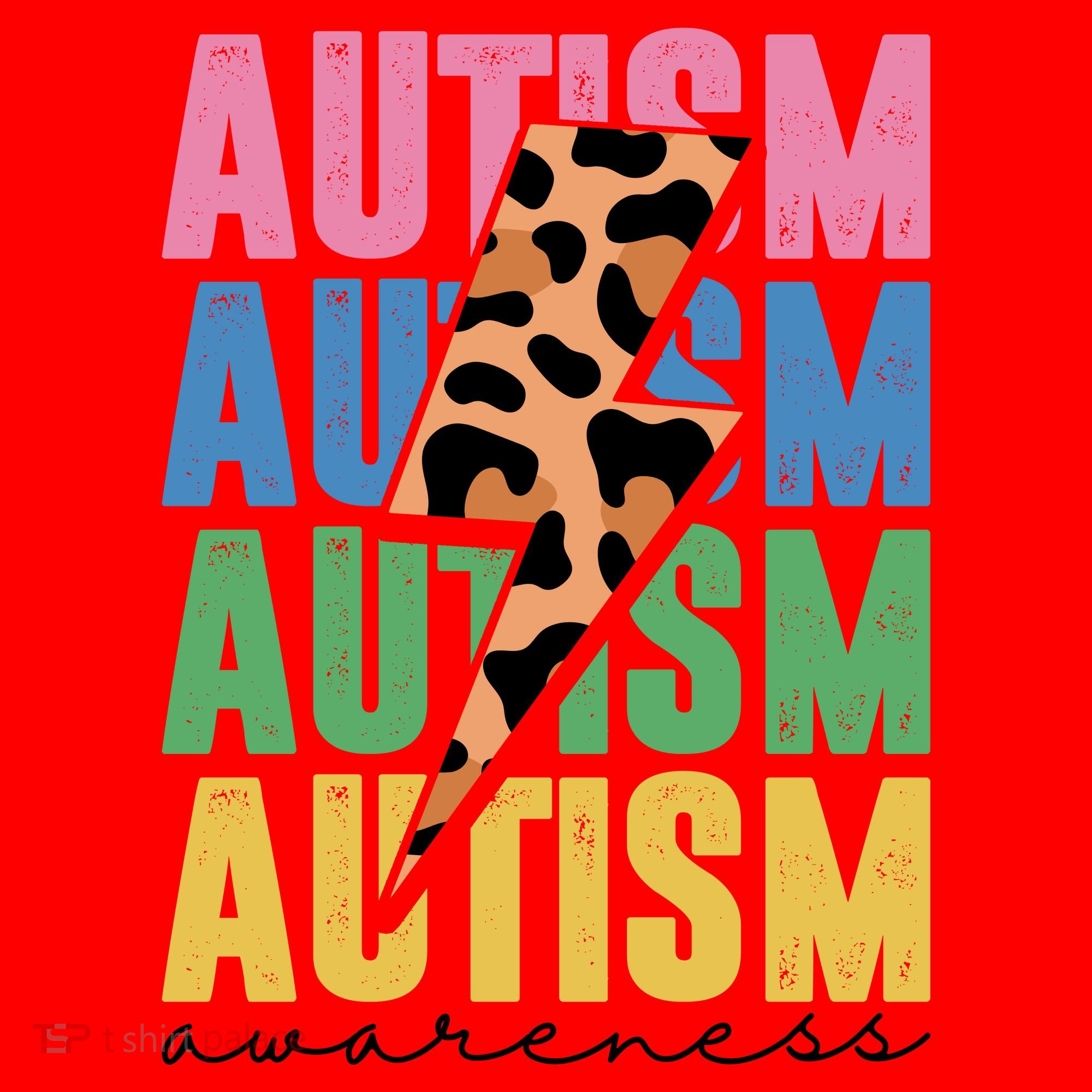 Autism Awareness Retro Cheetah Santa Hat