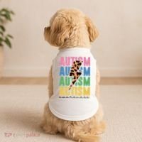 Autism Awareness Retro Cheetah Doggie Tank thumb 2