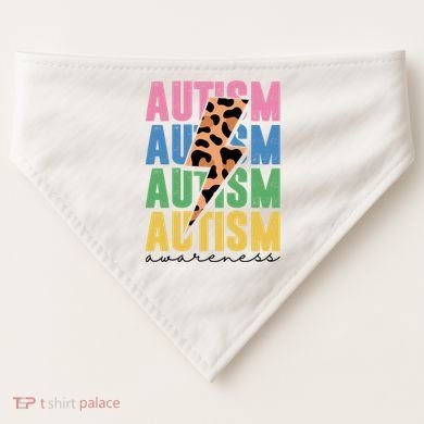 Autism Awareness Retro Cheetah USA-Made Doggie Bandana