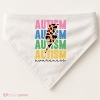Autism Awareness Retro Cheetah USA-Made Doggie Bandana thumb 0