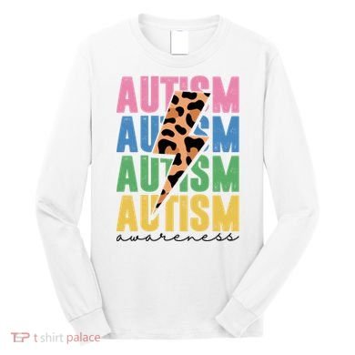 Autism Awareness Retro Cheetah Long Sleeve Shirt