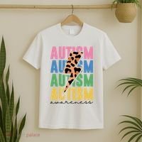 Autism Awareness Retro Cheetah T-Shirt thumb 2