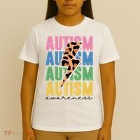 Autism Awareness Retro Cheetah T-Shirt thumb 4