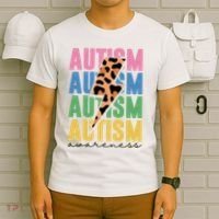 Autism Awareness Retro Cheetah T-Shirt thumb 6