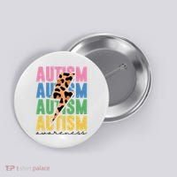 Autism Awareness Retro Cheetah Button thumb 0