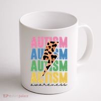 Autism Awareness Retro Cheetah Coffee Mug thumb 1