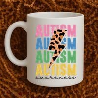 Autism Awareness Retro Cheetah Coffee Mug thumb 2