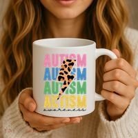 Autism Awareness Retro Cheetah Coffee Mug thumb 3